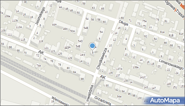 Chorzów, Chodkiewicza Jana Karola, hetm., 3, mapa Chorzów