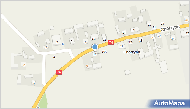 Chorzyna, Chorzyna, 10, mapa Chorzyna