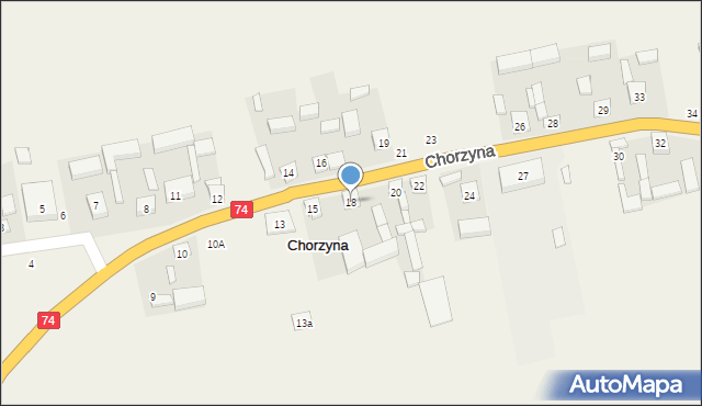 Chorzyna, Chorzyna, 18, mapa Chorzyna