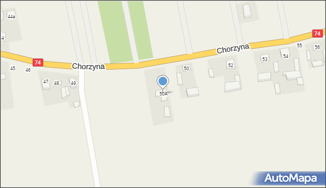 Chorzyna, Chorzyna, 50A, mapa Chorzyna