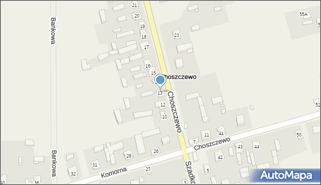 Choszczewo, Choszczewo, 13, mapa Choszczewo