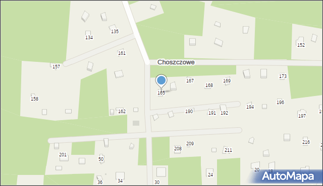 Choszczowe, Choszczowe, 165, mapa Choszczowe