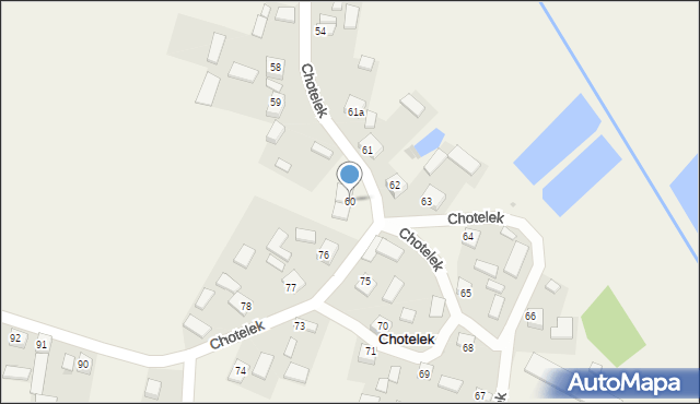 Chotelek, Chotelek, 60, mapa Chotelek