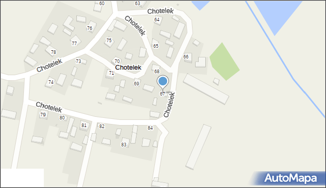 Chotelek, Chotelek, 67, mapa Chotelek