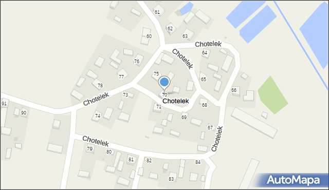 Chotelek, Chotelek, 70, mapa Chotelek