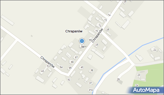 Chrapanów, Chrapanów, 68A, mapa Chrapanów