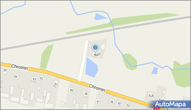 Chromin, Chromin, 58A, mapa Chromin
