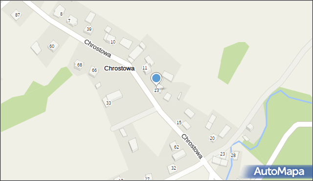 Chrostowa, Chrostowa, 13, mapa Chrostowa