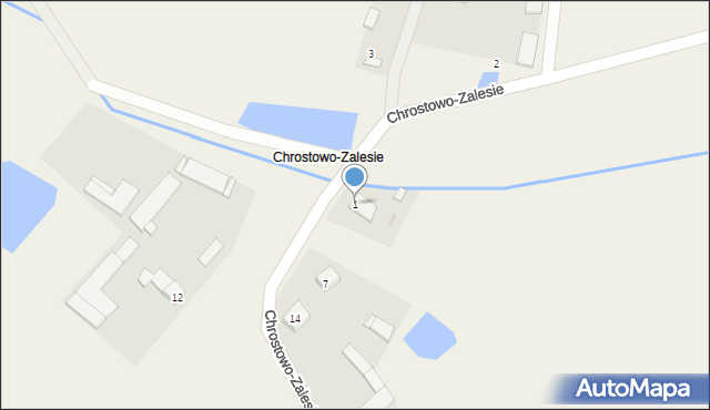 Chrostowo Wielkie, Chrostowo-Zalesie, 1, mapa Chrostowo Wielkie