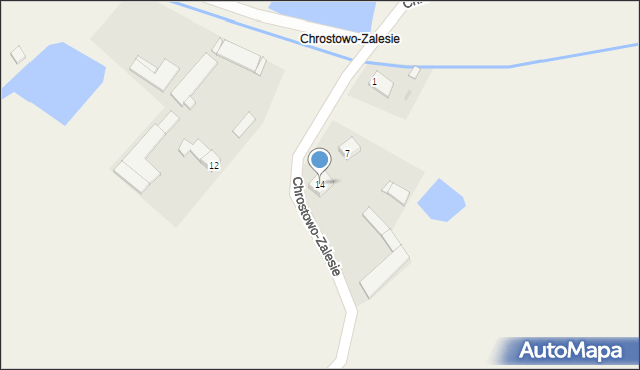 Chrostowo Wielkie, Chrostowo-Zalesie, 14, mapa Chrostowo Wielkie