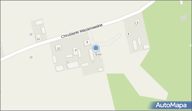 Chruślanki Mazanowskie, Chruślanki Mazanowskie, 7, mapa Chruślanki Mazanowskie