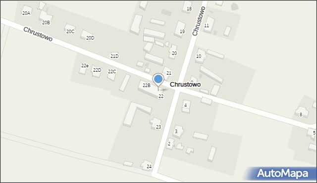 Chrustowo, Chrustowo, 22A, mapa Chrustowo