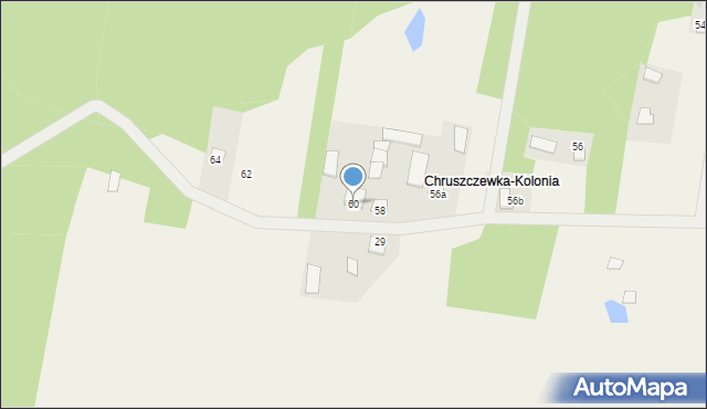 Chruszczewka Szlachecka, Chruszczewka Szlachecka, 60, mapa Chruszczewka Szlachecka