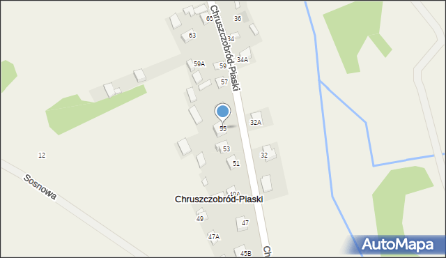 Chruszczobród-Piaski, Chruszczobród-Piaski, 55, mapa Chruszczobród-Piaski