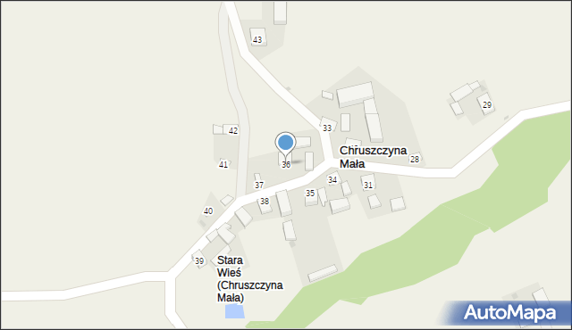 Chruszczyna Mała, Chruszczyna Mała, 36, mapa Chruszczyna Mała