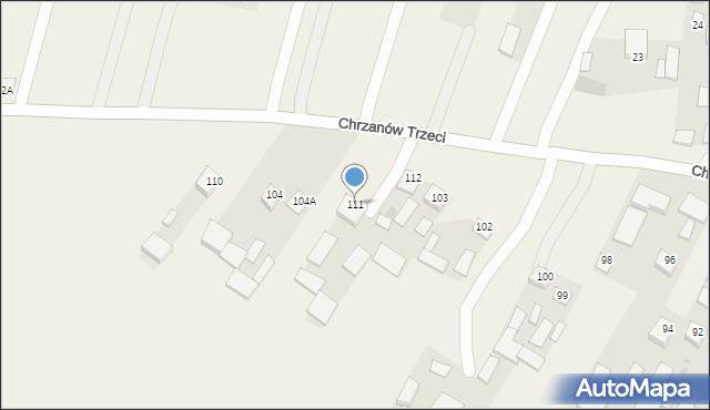 Chrzanów, Chrzanów Drugi, 111, mapa Chrzanów