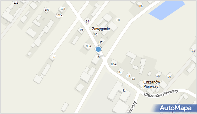 Chrzanów, Chrzanów Pierwszy, 85, mapa Chrzanów