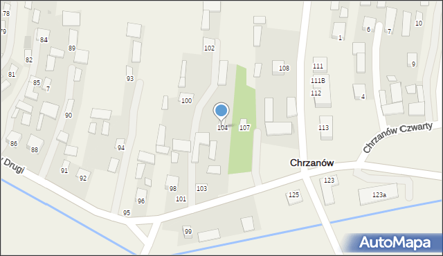 Chrzanów, Chrzanów Trzeci, 104, mapa Chrzanów