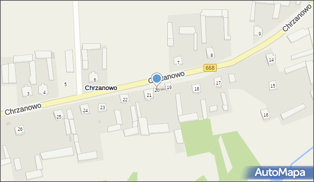 Chrzanowo, Chrzanowo, 20, mapa Chrzanowo