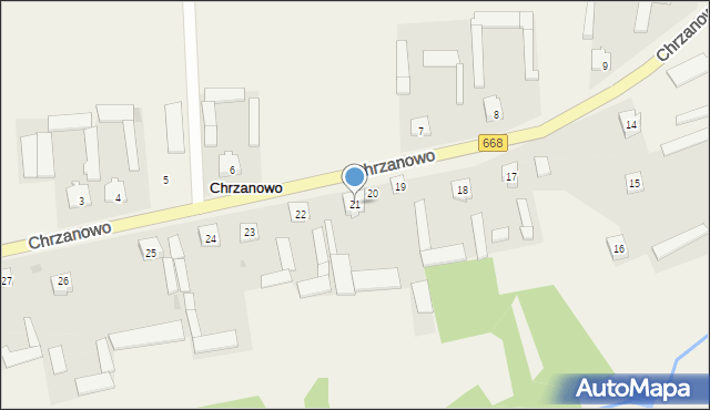 Chrzanowo, Chrzanowo, 21, mapa Chrzanowo