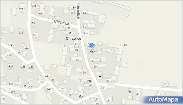 Chrzelice, Chrzelice, 58, mapa Chrzelice