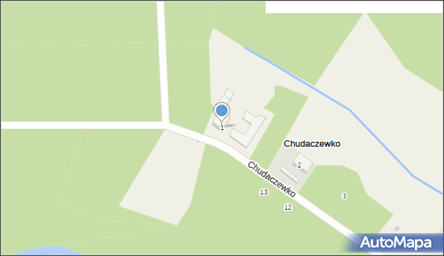 Chudaczewko, Chudaczewko, 1, mapa Chudaczewko
