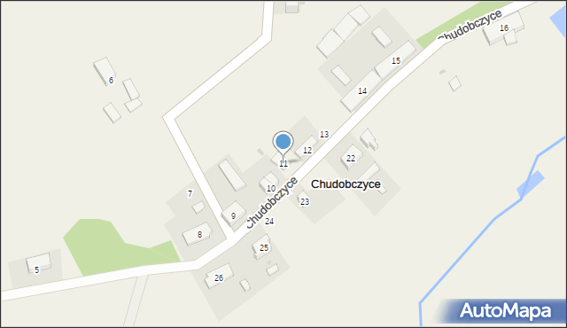 Chudobczyce, Chudobczyce, 11, mapa Chudobczyce