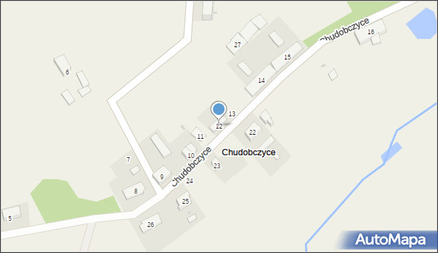 Chudobczyce, Chudobczyce, 12, mapa Chudobczyce