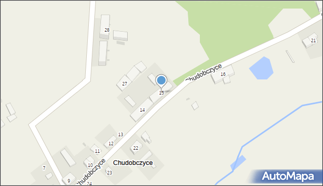 Chudobczyce, Chudobczyce, 15, mapa Chudobczyce