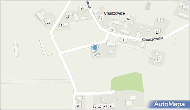 Chudzowice, Chudzowice, 10, mapa Chudzowice