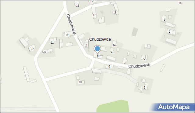 Chudzowice, Chudzowice, 9, mapa Chudzowice