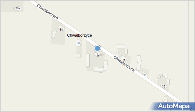 Chwalborzyce, Chwalborzyce, 36, mapa Chwalborzyce