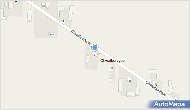 Chwalborzyce, Chwalborzyce, 38, mapa Chwalborzyce