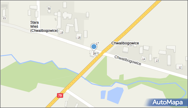 Chwalibogowice, Chwalibogowice, 16, mapa Chwalibogowice