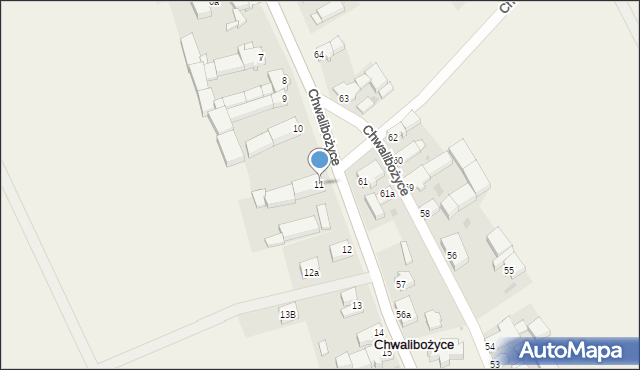 Chwalibożyce, Chwalibożyce, 11, mapa Chwalibożyce