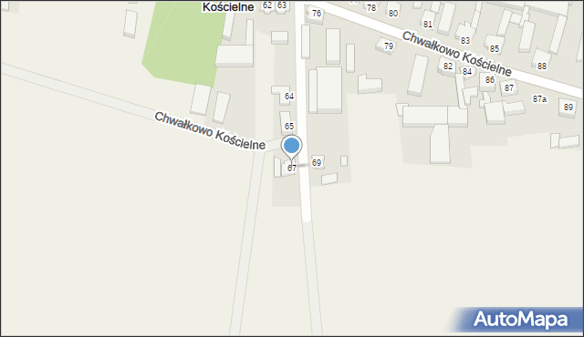 Chwałkowo Kościelne, Chwałkowo Kościelne, 67, mapa Chwałkowo Kościelne