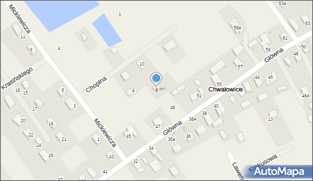 Chwałowice, Chopina Fryderyka, 8, mapa Chwałowice