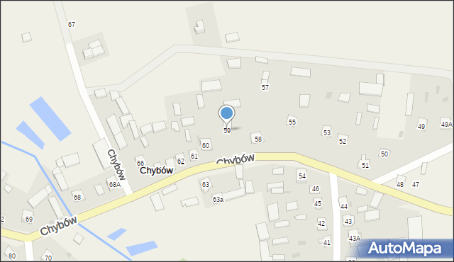 Chybów, Chybów, 59, mapa Chybów