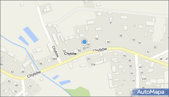 Chybów, Chybów, 61, mapa Chybów