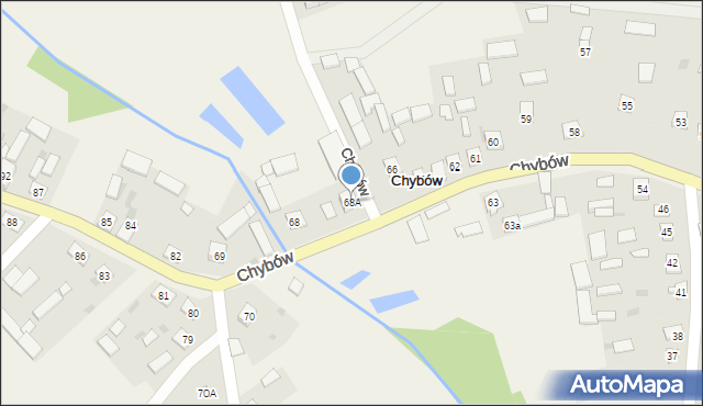 Chybów, Chybów, 68A, mapa Chybów