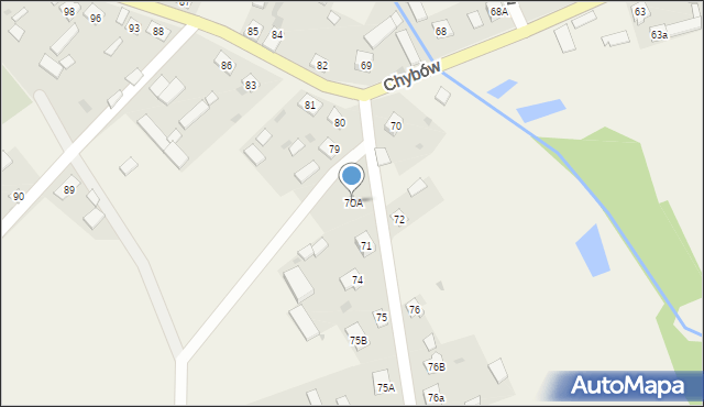 Chybów, Chybów, 70A, mapa Chybów