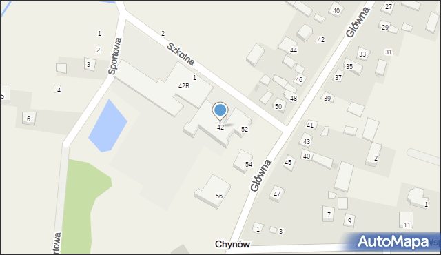 Chynów, Chynów, 42, mapa Chynów