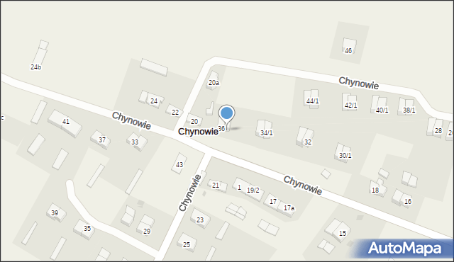 Chynowie, Chynowie, 36A, mapa Chynowie