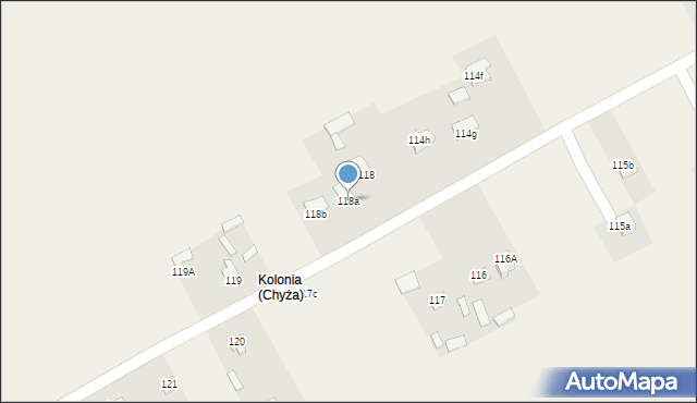 Chyża, Chyża, 118a, mapa Chyża