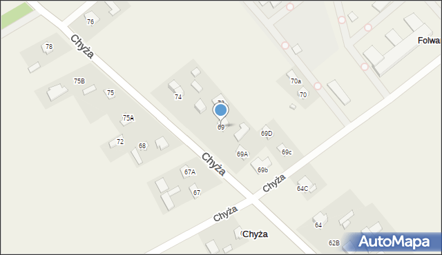 Chyża, Chyża, 69, mapa Chyża