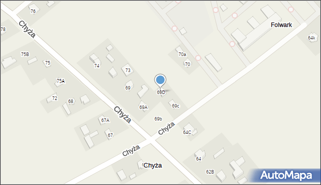 Chyża, Chyża, 69D, mapa Chyża