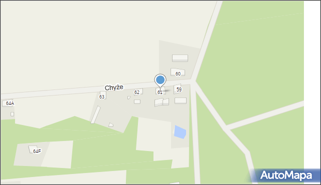 Chyże, Chyże, 61, mapa Chyże