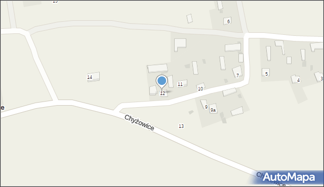 Chyżowice, Chyżowice, 12, mapa Chyżowice