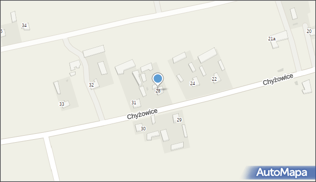 Chyżowice, Chyżowice, 28, mapa Chyżowice