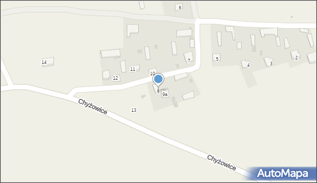 Chyżowice, Chyżowice, 9, mapa Chyżowice